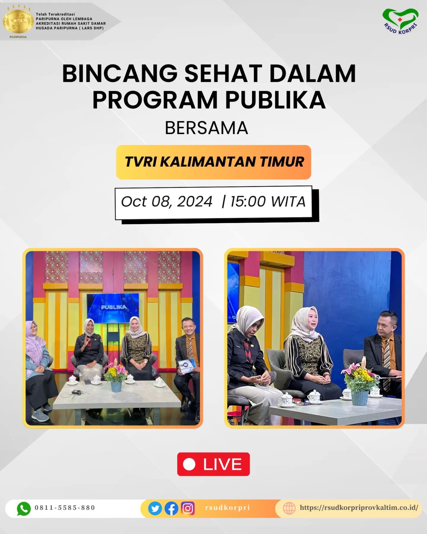 Kegiatan Bincang Sehat Dalam Program PUBLIKA Bersama TVRI Kalimantan Timur